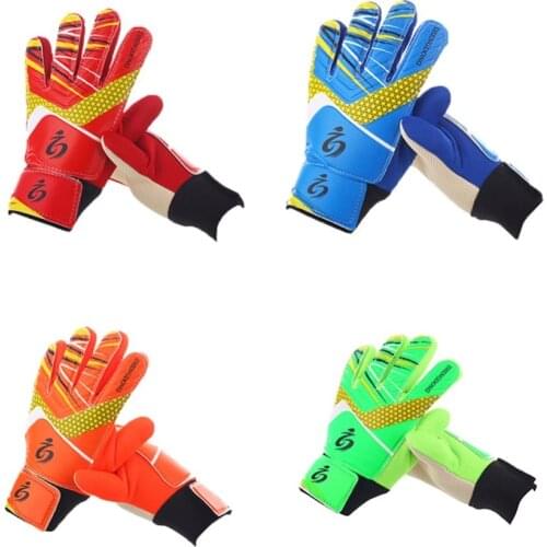 Kids Soccer Goalkeeper Hand Gloves guantes de portero for Children 5-16 Years Old Soft Goalkeeper Soccer Gloves Size 5/6/7