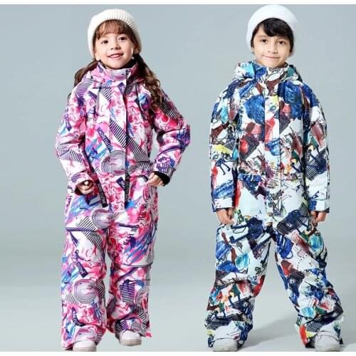 -30 Degree Children Ski Jumpsuit 2021 Winter Snowboard Jacket Boys and Girls Outdoor Snow Suits Warm Waterproof Kids Ski Jacket