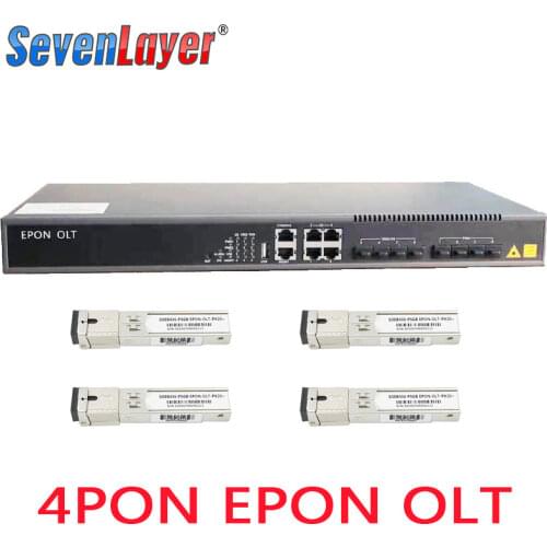 EPON OLT 4PON Ports FTTH CATV OLT Carrier-grade high-density Fiber Optic High Quality 1.25G professional PX20+ and EPON ONU