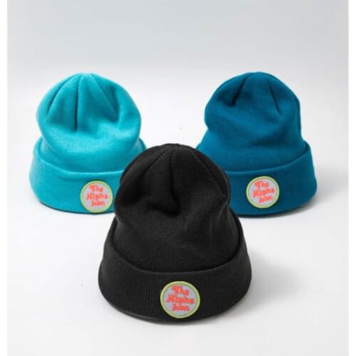 European American College Style Letter Knitted Cold Hat Women Autumn Winter Korean Couple Harajuku Fresh Warm Cold Cap Tide B79