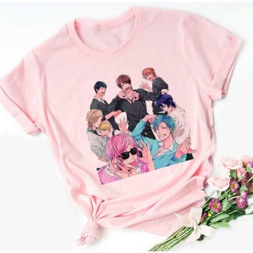 Yarichin Club Japanese Anime Pink T-shirt Womens Harajuku Casual Tees Plus Size Hip-hop Loose Ulzzang Tops Vintage Tshirt