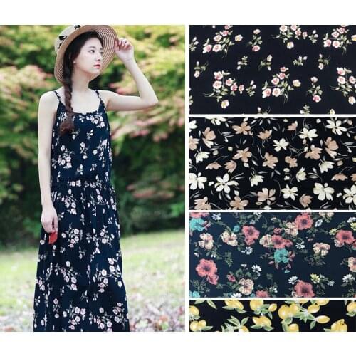 50x140cm Flower Cotton Plain Poplin Fabric DIY Home Furnishing Childrens Wear Cloth Make Summer Dress 150g/m D30