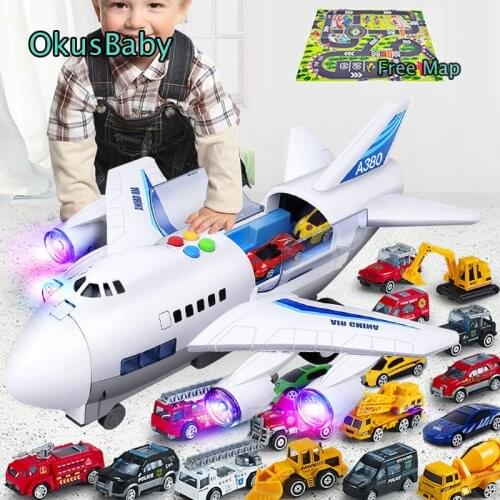 4 Style Music Simulation Track Inertia Childrens Toy Aircraft Storage Passenger Plane Police Fire Rescue Baby Boy Toy Car