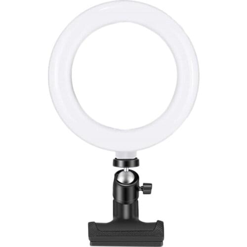 Video Conference Lighting 6.0inch Selfie Ring Light with Clamp Mount with 3 Light Modes&6 Level Dimmable for Laptop