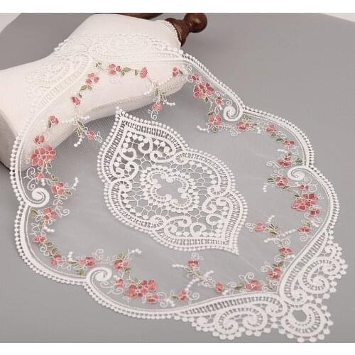 Lace Trim Embroidery Craft Placemat European Style Lace /Linen Fabric Insulation Plate Mat Anti-Scald Coaster For Dining Table