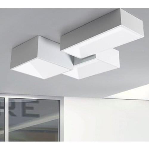 Square White / Black Metal Lustre Dimmable Led Ceiling Lights DIY Combination Luminaria Ceiling Lamp Indoor Lighting Fixtures