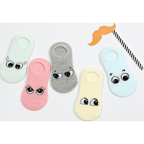 Summer Children hosiery for stealth breathable absorbent Sock children cartoon smiling face love children cotton Short socken