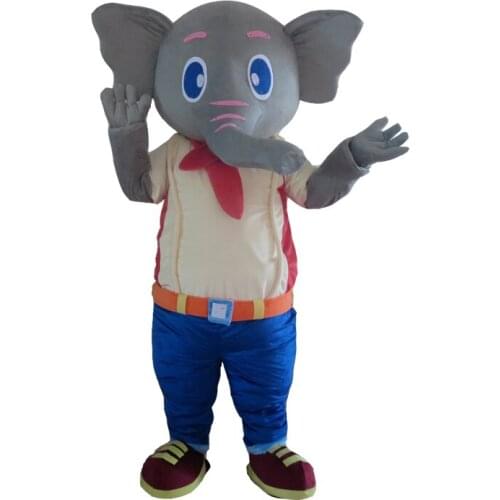 Cute Grey Elephant Mascot Costume Cosplay Outfits Adult Size Cartoon Mascot costume For Carnival Festival Commercial Dress