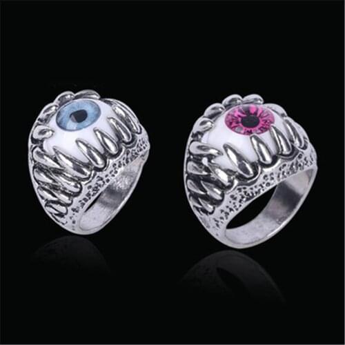 Fashion Unisex Cool Devils Eye Alloy Ring Womens Mens Punk Eyes Claw Gothic Ring