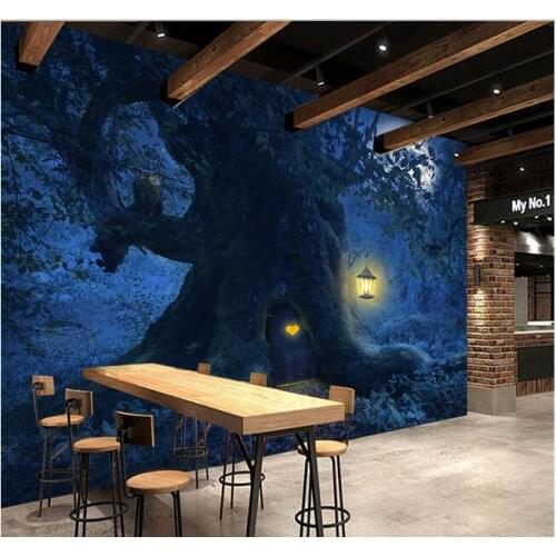 3d wallpaper custom mural non-woven 3d room wallpaper Moonlight backdrop fantasy forest trees photo 3d wall murals wallpaper