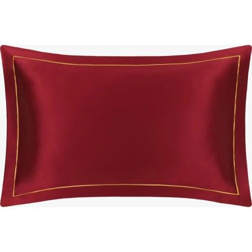 100 Pure Mulberry Silk Pillowcase Cover for Hair 19 Momme Envelope Silk Pillowcase With Gold Piping