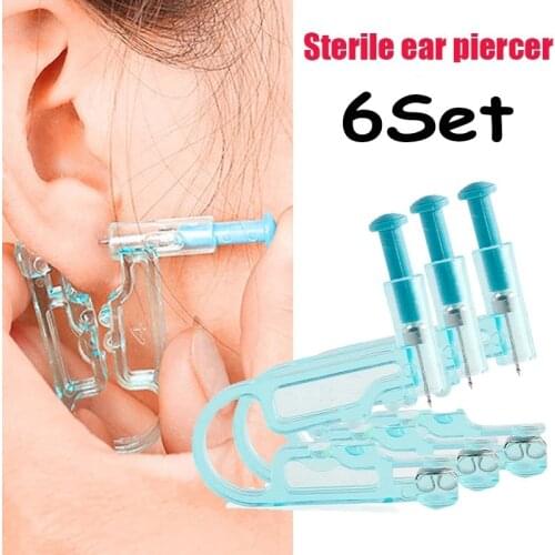 6/5/4/1Set Ear Piercing Gun Kit Asepsis Disposable Healthy Safety Earring Piercer Tool Machine Kit Studs Nose Lip Body Jewelry