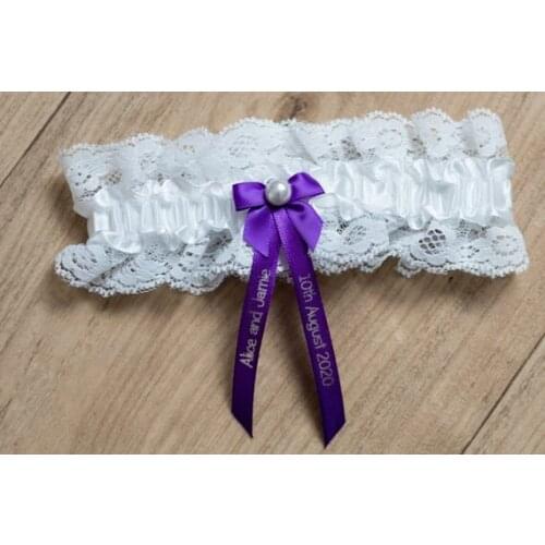 Customize bride name date Mrs. Garters Wedding bridal garters keepsake Gift for the Bride, Personalize wedding bride garters
