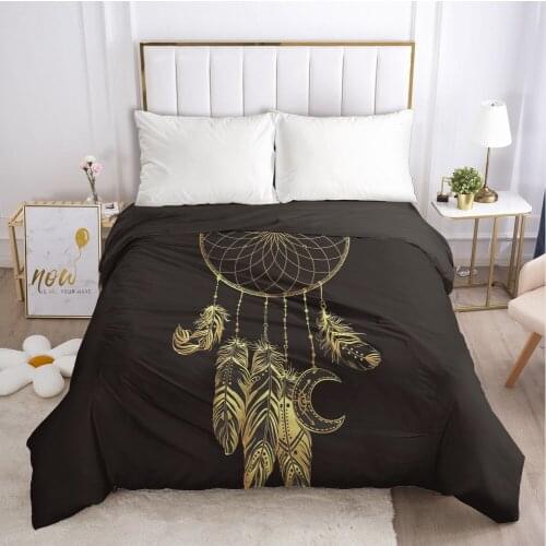 Custom Duvet Cover with Zipper Comforter/Quilt/Blanket Case Queen/King 240x220 200x200 140x210 3D Bedding Black Dreamcatcher
