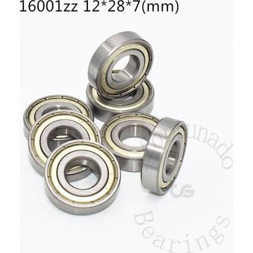 16001ZZ 12*28*7 mm 1Piece free shippping bearings 16001ZZ chrome steel deep groove bearing
