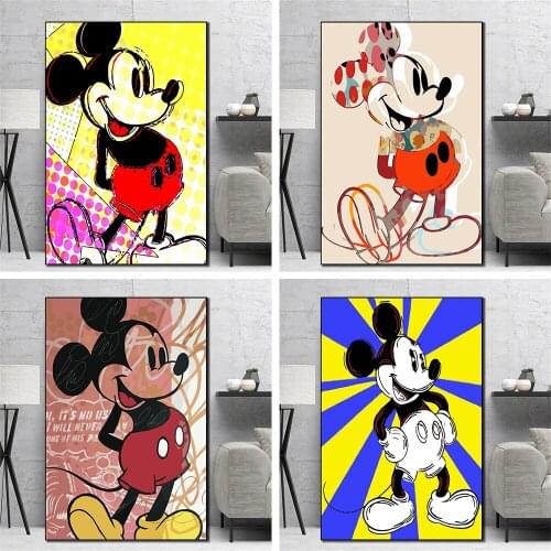 Disney Mickey Poster DIY Painting By Number Child Room Cartoon Decorative Art Mural Adult Calligraphy Painting Gift