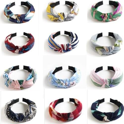 Womens Headband Twist Hairband Bow Knot Cross Tie Velvet Headwrap Hair Band Hoop Hair Accessories