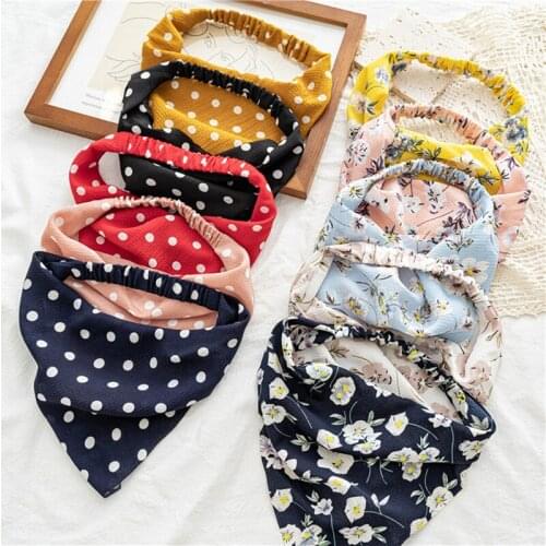 Broken Flower Triangle Bandana Polka Dot Elastic Band Bandana Womens Elastic Band Hair Rope