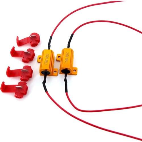 LED Car Light Resistance 25W 6/8/10/25R Load Resistors for Turn Signal Lantern License Plate Lamp