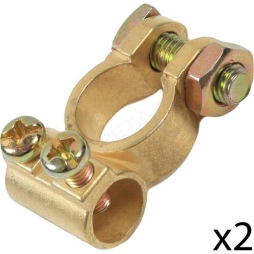 Universal 1 Pair Car Battery Terminals Clamps Pair Screw Connection Positive & Negative Brass Car Accessories