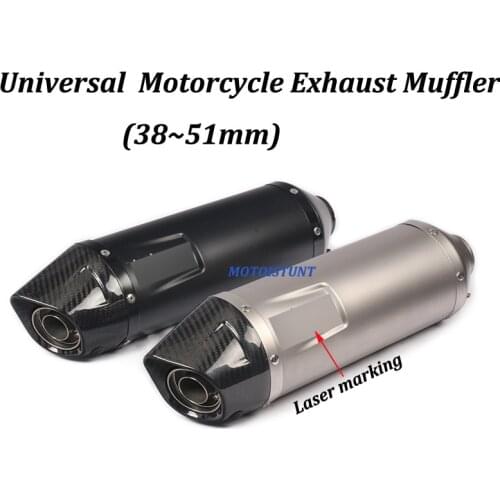 38~51mm Universal Leo Vinc Carbon fiber Motorcycle Exhaust Muffler Modified Escape For XMAX300 GSX1300R ZZR1400 XJR1300 CB919