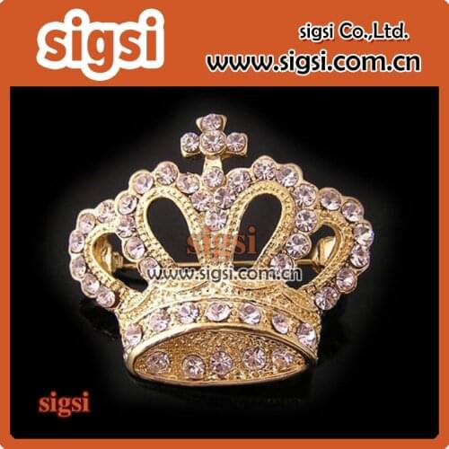 Women Rhinestone Brooch Crown Brooches Scarves Clip Shawl rose gold tone rhinestone crown brooch