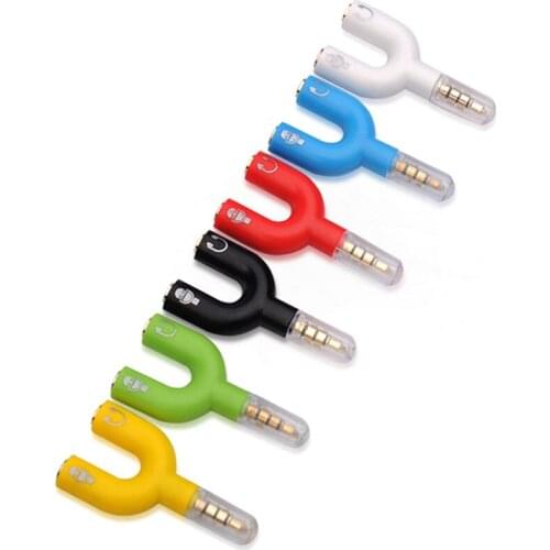 3.5mm Stereo Splitter Audio To Mic & Headset Jack Plug Adapter For Phone