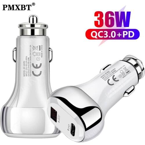 36W Quick Charge 4.0 3.0 QC USB Car Charger For Xiaomi QC4.0 QC3.0 Type C PD Car Charging For iPhone 12 11 Pro X XS 8 PD Charger