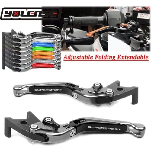 Motorcycle Accessories Folding Extendable Brake Clutch Levers LOGO SUPERSPORT For DUCATI SUPERSPORT SUPERSPORTS 2017