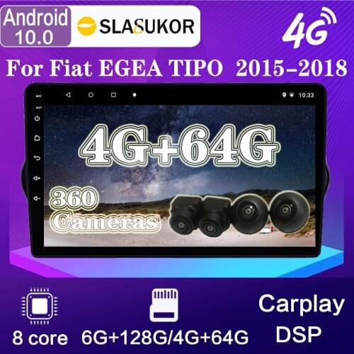 9" For Fiat EGEA TIPO 2015-2018 Android 10 Car Multimedia Player Navigation GPS Autoradio Head Unit Stereo Receiver CarPlay BT5