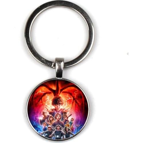 Stranger Things keychain Original or Anime Style Category 6 Pictures Glass Cabochon S Color keychain