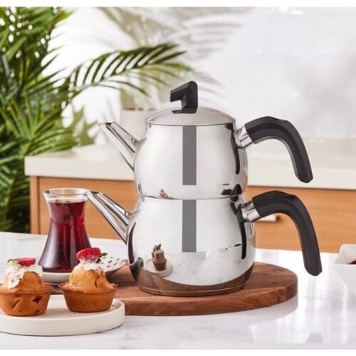 Roe Belinay Junior Teapot Set 1.6 liter bottom hot water place 1 liter top teapot stainless Steel quality ça