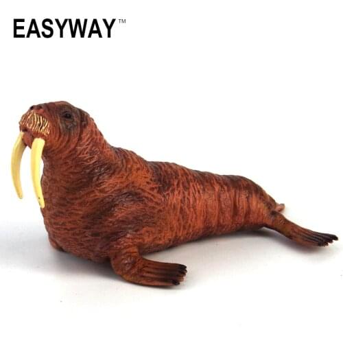 EASYWAY Sea Walrus Animal Figures Toys for Children Sealife Model World Aquarium Decoration Plastic Simulation Ocean Animal Toys