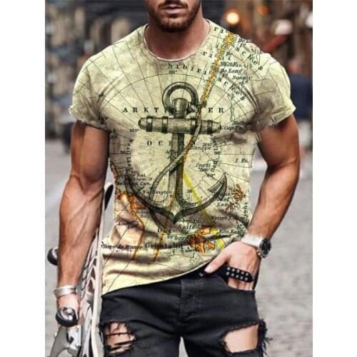 Summer New Trendy Graphic T-Shirt For Men Casual Streetwear Personality Short Sleeved Tops Hot Sale Quick-Drying Tees For Male