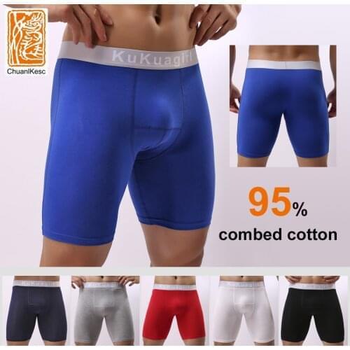 Cotton Underwear, Sweat-Absorbent And Quick-Drying, Long Anti-Wear Leg Underwear, Mens Underwear, Run Underwear, Popular Shorts