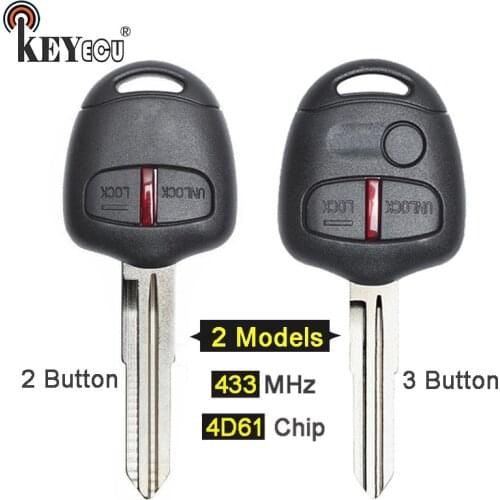 KEYECU 433MHz 4D61 Chip G8D-571M-A Replacement 2 3 Button Remote Car Key Fob for Mitsubishi Outlander Right MIT11R Blade
