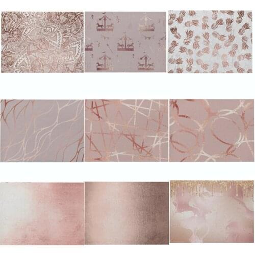 Kitchen Table Mats Cotton Linen Table Napkin Golden Pink Geometric Pattern Decorative Placemats Rectangular Anti-scalding Pad