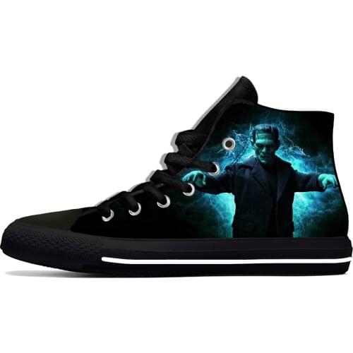 Frankenstein Horror Halloween Fashion Cool Funny Casual Cloth Shoes High Top Lightweight Breathable 3D Print Men Women Sneakers