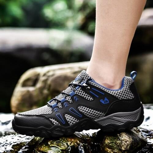2020 New Summer Hiking Shoes Mens Breathable Trekking Footwear Large Size Casual Mesh Sneakers Water Shoes Light sport Shoes 13