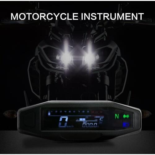Motorcycle Universal Digital LCD Screen Speedometer Odometer Techometer Fuel Gauge For 1-4 Cylinders