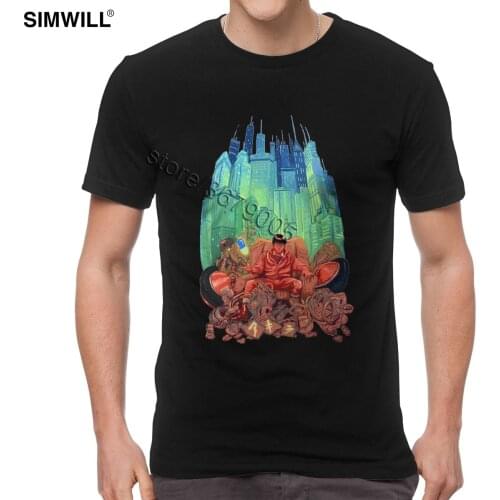 Akira T-Shirt Mens Soft Cotton T Shirt Short Sleeve Round Collar Tee Urban Neo Tokyo Tshirt Regular Fit