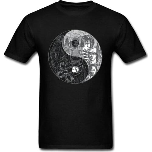 Balance Of Worlds T-shirt Men Yin Yang T Shirt Kung Fu Tshirt Chinese Graphic Tops Cotton Tees Stranger Things Clothing