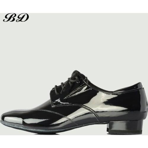 BD DANCE SHOES Latin Shoes Ballroom MEN Shoe Modern Soft Cowhide Sole BDDANCE 321 Patent Leather HEEL 2.5CM Adult Slip-UP HOT
