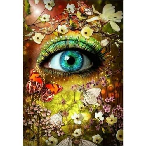 New 5d diy diamond painting eyes butterfly landscape full square mosaic stickers 3d full round diamond embroidery kit gift