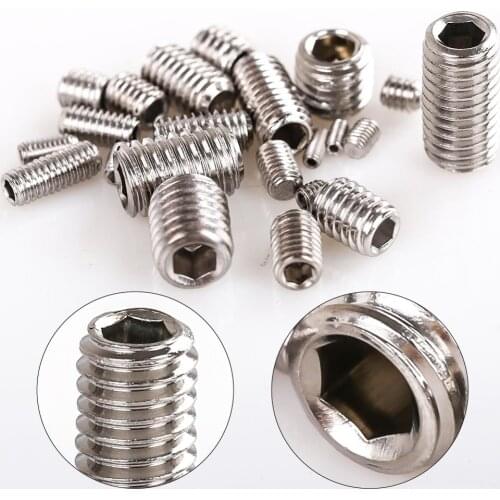 666pcs Hex hexagon socket set screw flat point stainless steel grub screw assortment kit M2 M3 M4 M5 M6 M8 headless set screw