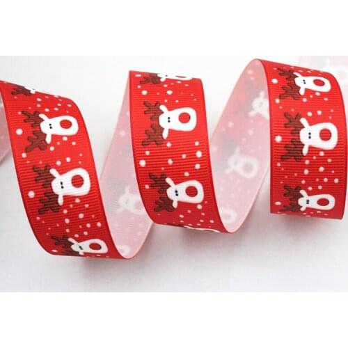 Christmas decoration printed grosgrain ribbon Decorative Ribbon Gift Packing Patchwork Handmade 16mm 22mm 25mm 38mm 57mm 75mm