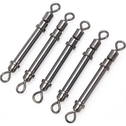 10pcs/Lot NEW Strong Elastic Swivels Fishing Tackle Fishing Hook Connector Rolling Swivels Lead Sheath Tube Wholesale