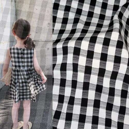 Plaid Floral Cotton Fabric By The Meter for Skirt Dress Children Clothes Sewing Summer Thin Textile Daisy Flower Printed Cat Per