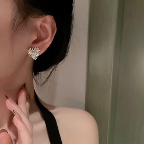 Luxury creative heart-shaped earrings fashion casual wedding party earrings for women holiday gift jewelry