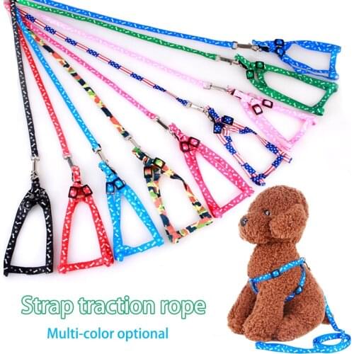 Rainbow Pet Dog Leash Harness No Pull Adjustable Pet Vest Harnesses For Small Cat Puppy Dog Rope Collars and Harness
